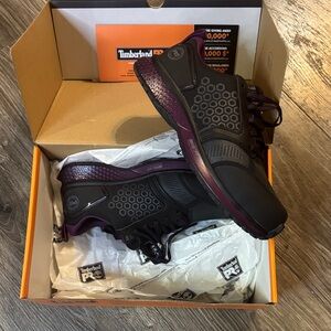 Timberland PRO Women's Black and Purple Athletic Work Sneakers w/ composite toe